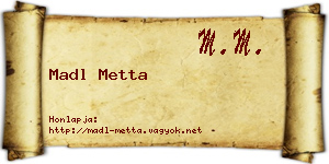 Madl Metta névjegykártya